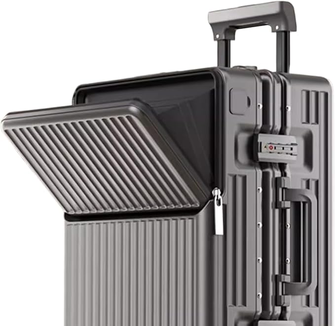 Zipperless Luggage, Polycarbonate Aluminum Hard Shell, Expandable Carry-On - Image 2