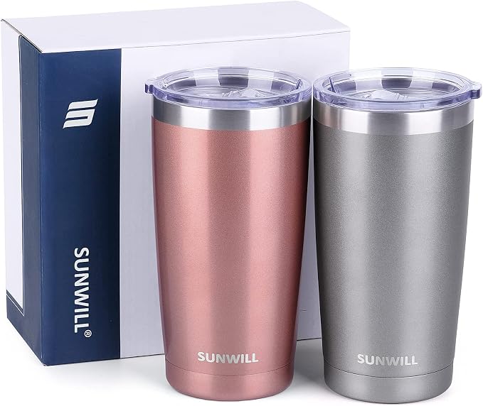 SUNWILL Travel Coffee Mug Set of 2, 20 oz Tumbler - Image 4