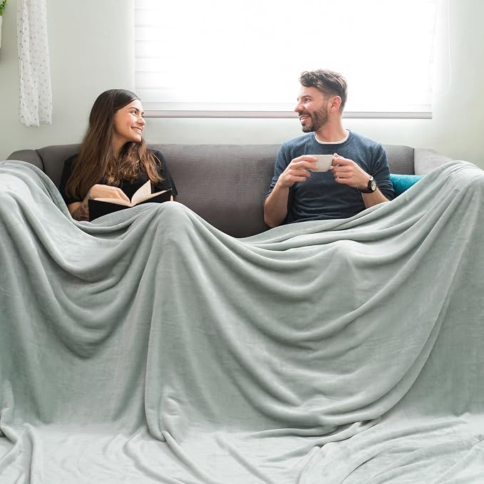 PHF Oversized King Fleece Blanket 120"x120", No Shed No Pilling Big Soft Blanket - Image 2