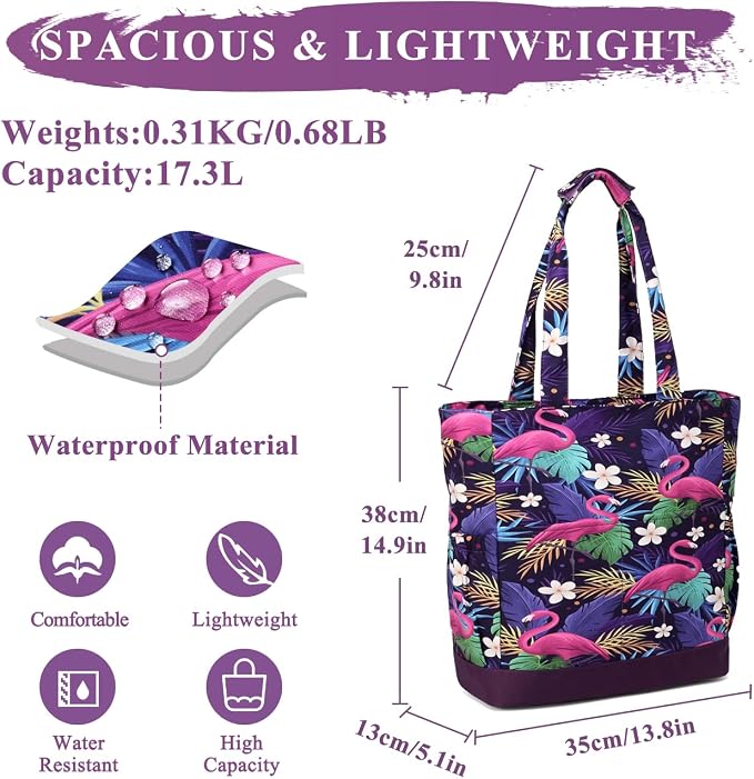 VASCHY Beach Bag for Women, Large Waterproof Sandproof Fold-able Packable Pool - Image 2