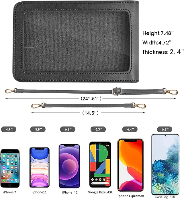 Crossbody Cellphone Purse Women Touch Screen Bag RFID Blocking Wallet Handbag - Image 7