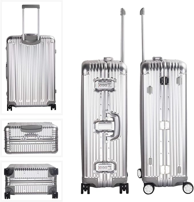 TRAVELKING All Aluminum Luggage Zipperless Hard Shell Suitcase - Image 3