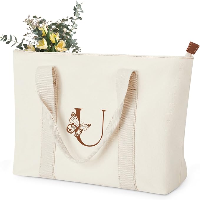 AW BRIDAL Monogram Canvas Tote Bag - Image 9