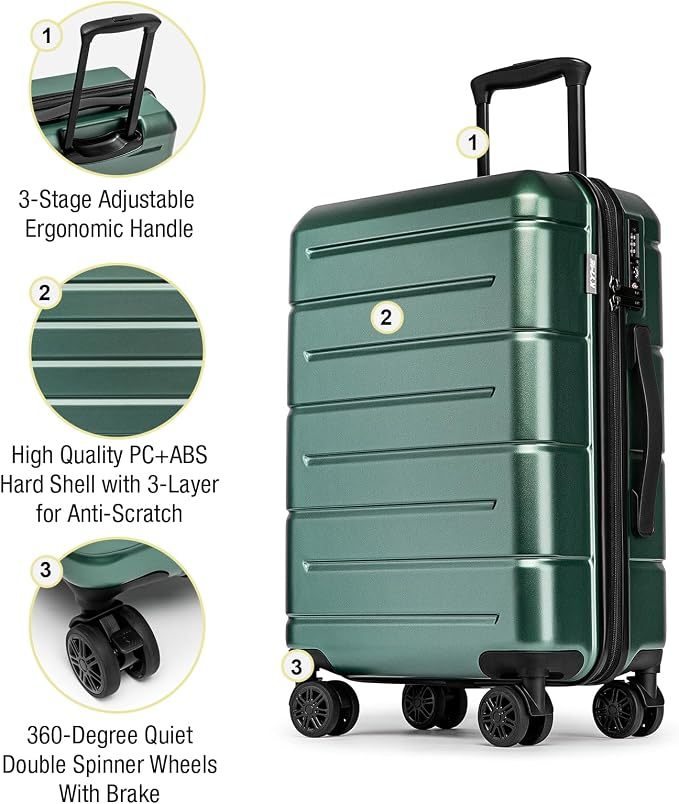 KYME Luggage Sets 3 Piece Hardshell 22in/26in/30in Suitcases - Image 4