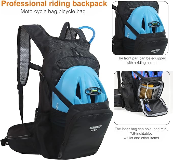 Hiking Daypack Waterproof Biking Backpack 15L Lightweight Durable Backpack - Image 3