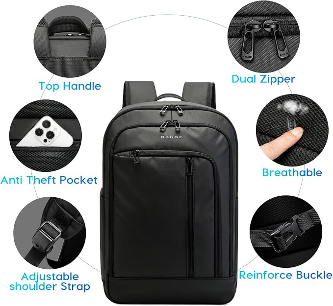 BANGE 28L Lightweight Backpack, 15.6-inch Laptop Travel Backpacks, Unisex - Image 3