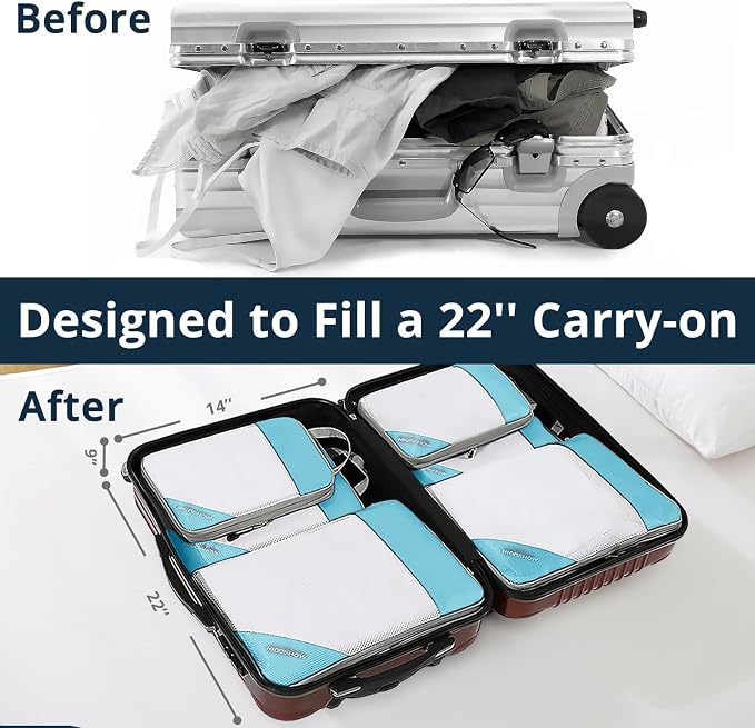 Compression Packing Cubes 3 Set, Compressible Space-Saving Packing Cubes - Image 6