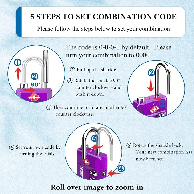 TSA Approved Travel Luggage Locks, Open Alert Combination Lock - Image 6