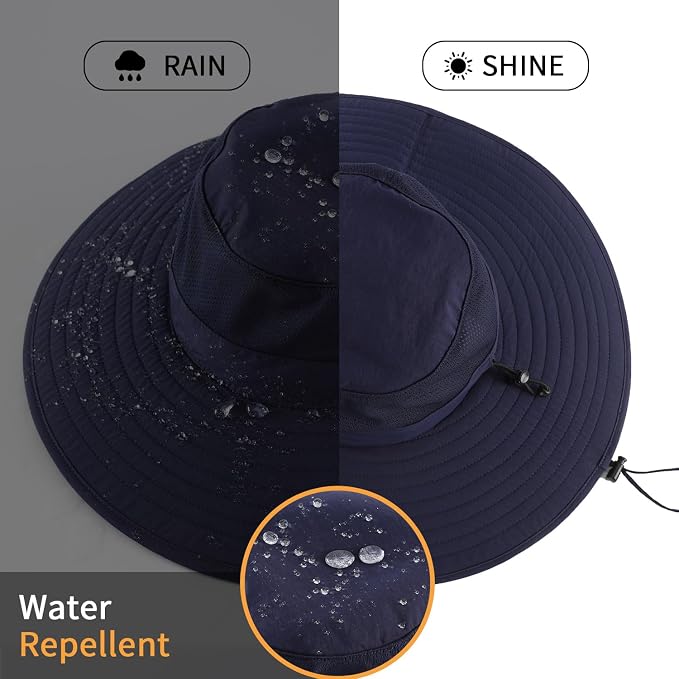 Home Prefer UPF50+ Mens Sun Hat Wide Brim Fishing Hat Foldable Large Brim UV - Image 6