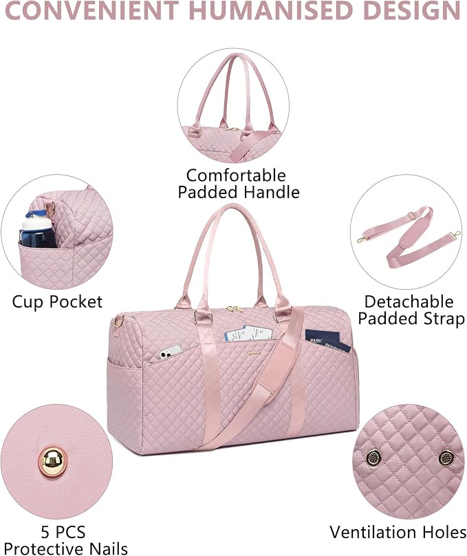 Women Weekender Travel Duffle Bag: Travel Duffel Overnight Bags - Image 4