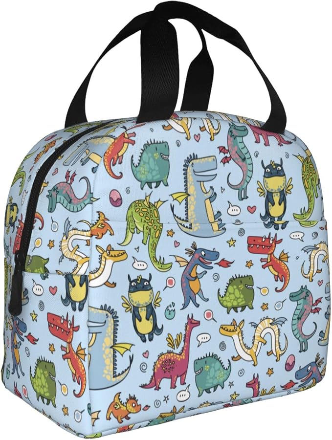 Cute Dragon Lunch Box Animal Lunch Bag Insulated Reusable Lunch Tote Bag Cooler - Image 2