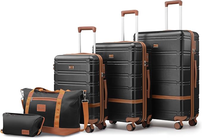 Luggage Sets 3 Piece with spinner wheels, PC+ABS Hard Shell Travel Luggage by Unknown