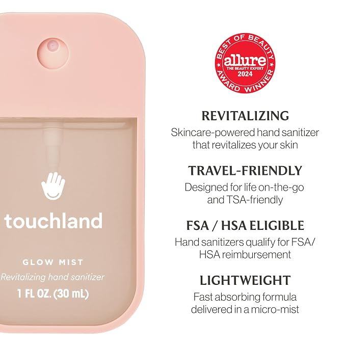 Touchland Glow Mist Revitalizing Hand Sanitizer Spray, Rosewater scented - Image 5