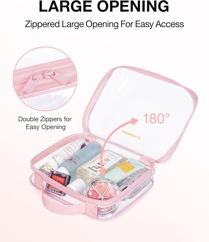 BAGSMART TSA Approved Clear Toiletry Bag, 3 Packs Quart Size Water Resistant - Image 3