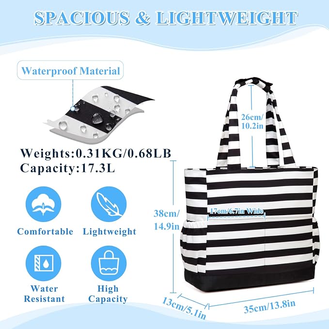 VASCHY Beach Bag for Women, Large Waterproof Sandproof Fold-able Packable Pool - Image 2