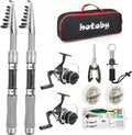 Fishing Pole Combo Set, Carbon Fiber Telescopic Fishing Rod Kit by hotoby
