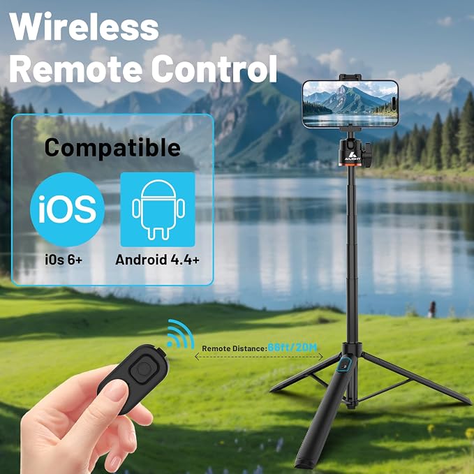 Ailight 60" Extendable Travel Tripod & Selfie Stick - Image 8