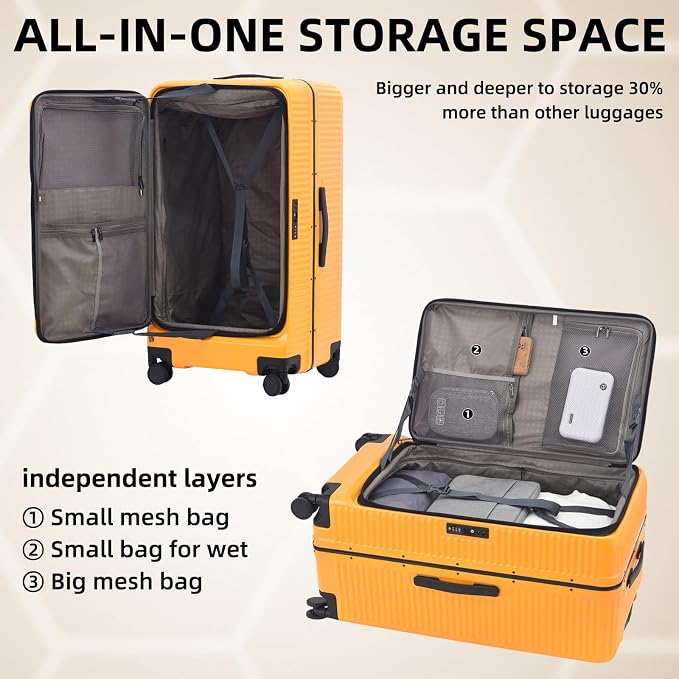 2 pieces 20/29 Aluminum Frame Carry On and Checked Luggage Set - Image 5
