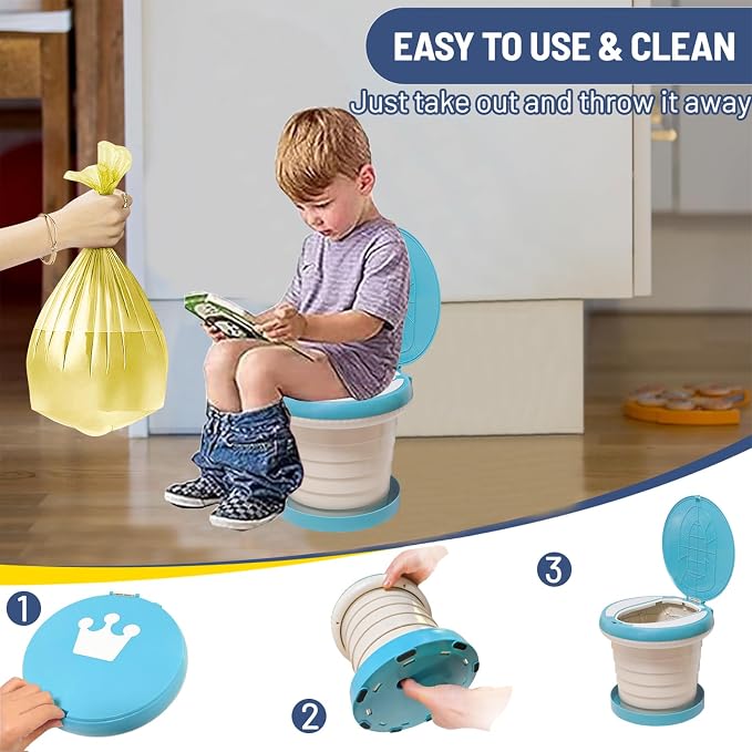 SunnySmile Travel Potty for Toddler, Portable and Foldable Toilet, Apply to - Image 6
