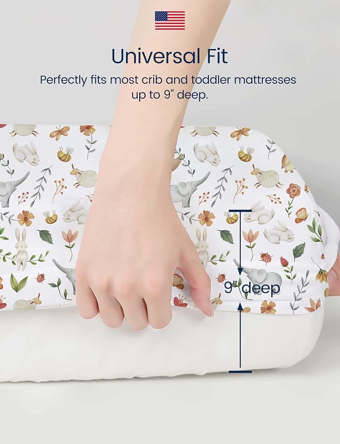 TotAha Crib Sheets for Boys Girls, Premium Soft Crib Mattress Fitted Sheet - Image 5