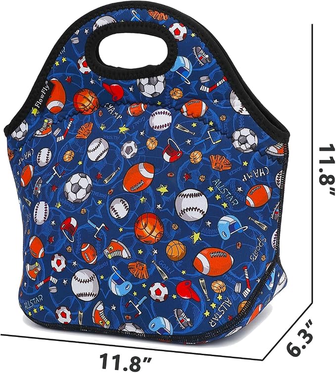FlowFly Neoprene Kids Lunch box Insulated Soft Bag Mini Cooler Thermal Meal - Image 3