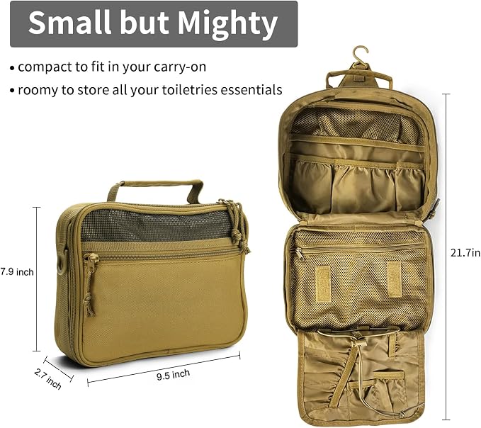 VELVEBAG Mens Toiletry Travel Bag Hanging Toiletry Bag - Image 2