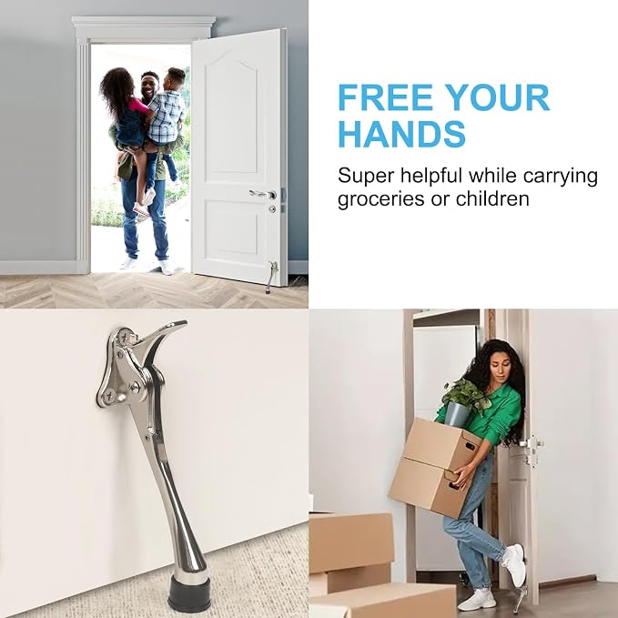 6 Inch Kick Down Door Stoppers for Bottom of Door, Heavy Duty Kickdown Door Stop - Image 4