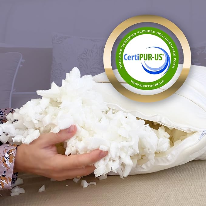 Royal Therapy Queen Memory Foam Pillow, Adjustable Shredded Odor-Free Pillow - Image 9