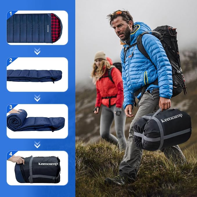 0 Degree Sleeping Bag Cotton Flannel Winter Cold Weather - Image 7