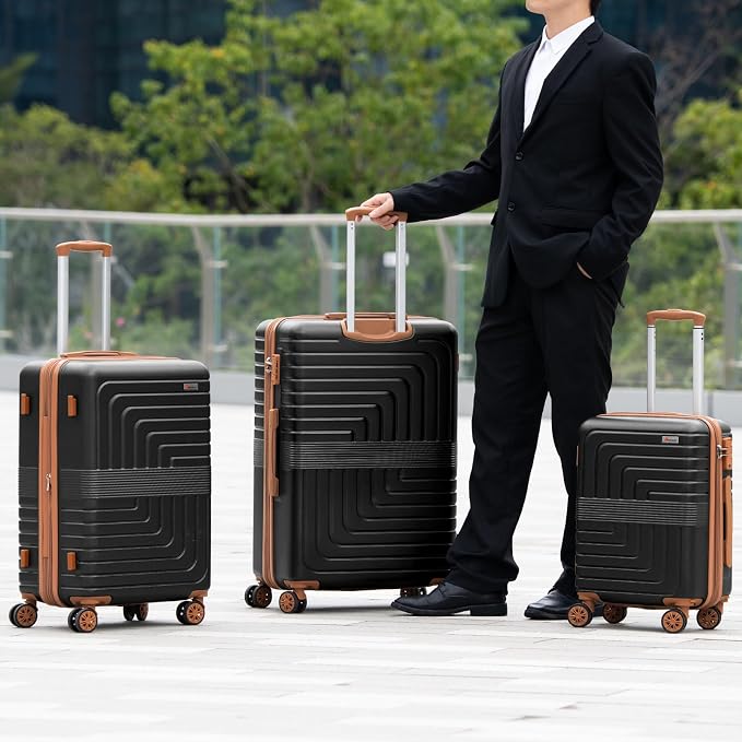 Romswi Luggage Sets 3 Piece Expandable PC+ABS Suitcases, Durable Hardshell - Image 2