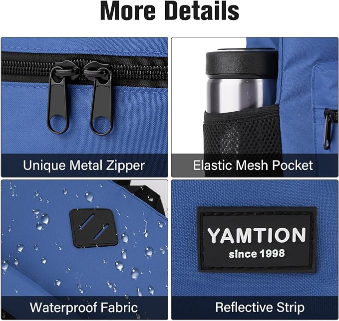 School Backpack, Classic Bookbag Men and Teen Boy Schoolbag - Image 3
