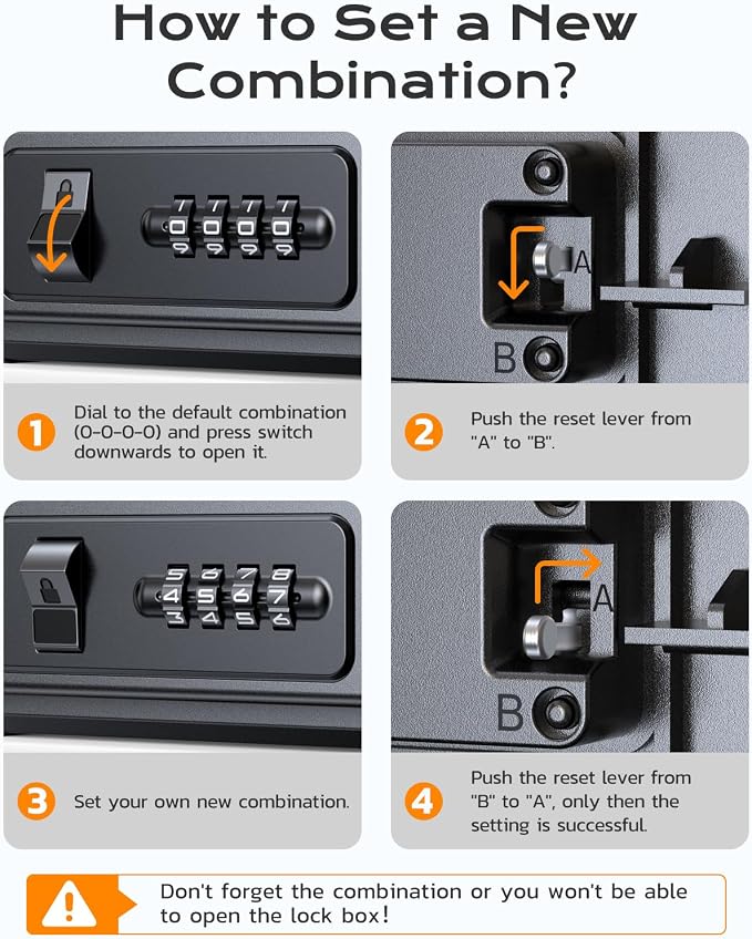 Portable Travel Safe Lock Box Waterproof & Durable, 4-Digit Combination - Image 6