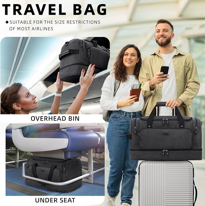 ZOMFELT Duffle Bag for travel, 40L Canvas Travel Duffel Bags for Men Women - Image 4
