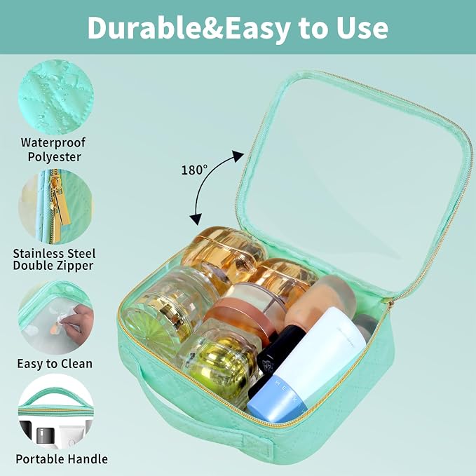 Travel Toiletry Bag, 2 Pack Clear Makeup Bags - Image 3