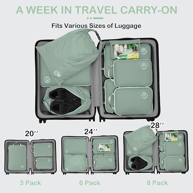 Cipway Compression Packing Cubes, Lightweight Travel Luggage Organizers - Image 7