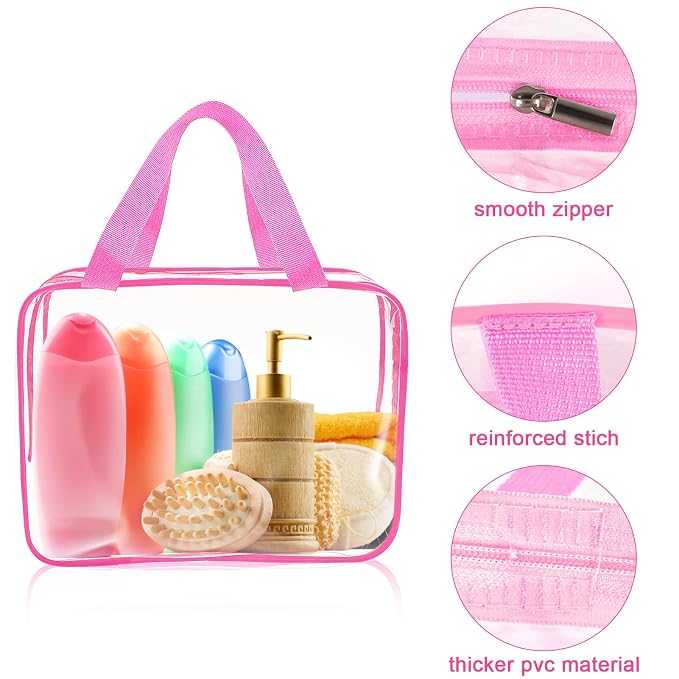 APREUTY Clear Makeup Bags, TSA Approved 6 Pcs Cosmetic Makeup Bags Set Clear PVC - Image 6
