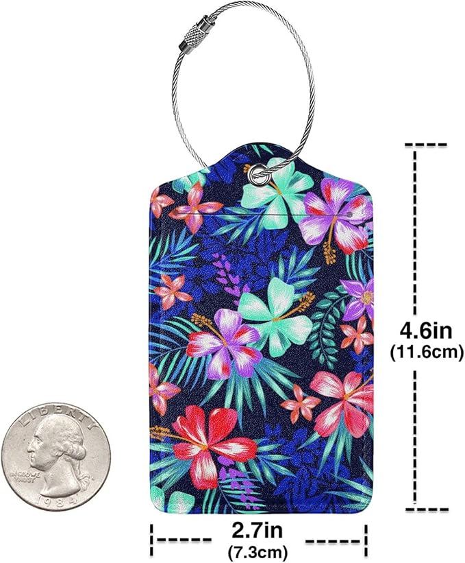 Set of 2 Luggage Tag for Suitcases Tie dye PU Leather Luggage Tag - Image 5