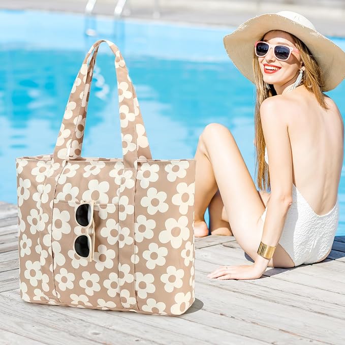 LEDAOU Beach Bags for Women, Beach Bags Waterproof Sandproof, Packable Beach - Image 5