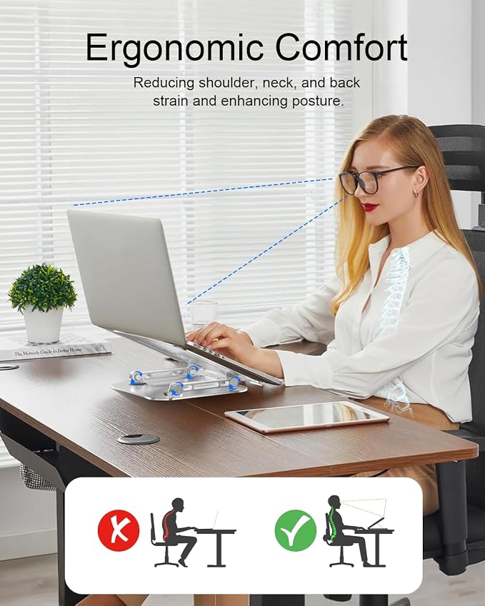 Laptop Stand for Desk Adjustable Computer Stand Foldable Laptop Riser Notebook - Image 2