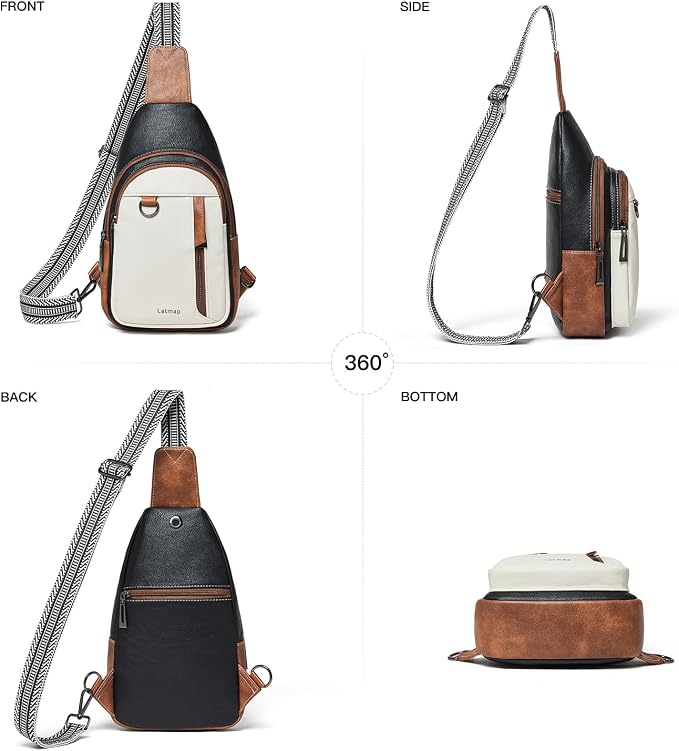 7L Sling Bag for Women Men Leather Small Sling Backpack Daypack Anti Theft - Image 6