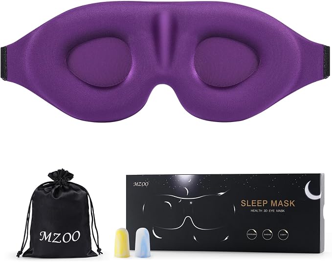 MZOO Sleep Eye Mask for Side Sleeper Men Women, Zero Eye Pressure 3D Sleeping by MZOO