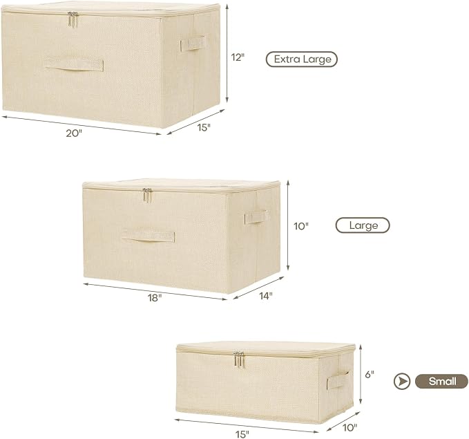 ANMINY 2PCS Storage Bins with Zipper Lids 13 Qt Lidded Fabric Storage Boxes - Image 6