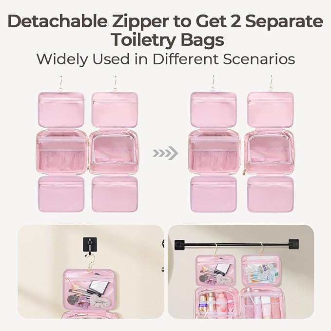 Hanging Travel Toiletry Bag for Women Detachable Toiletry Bag - Image 3
