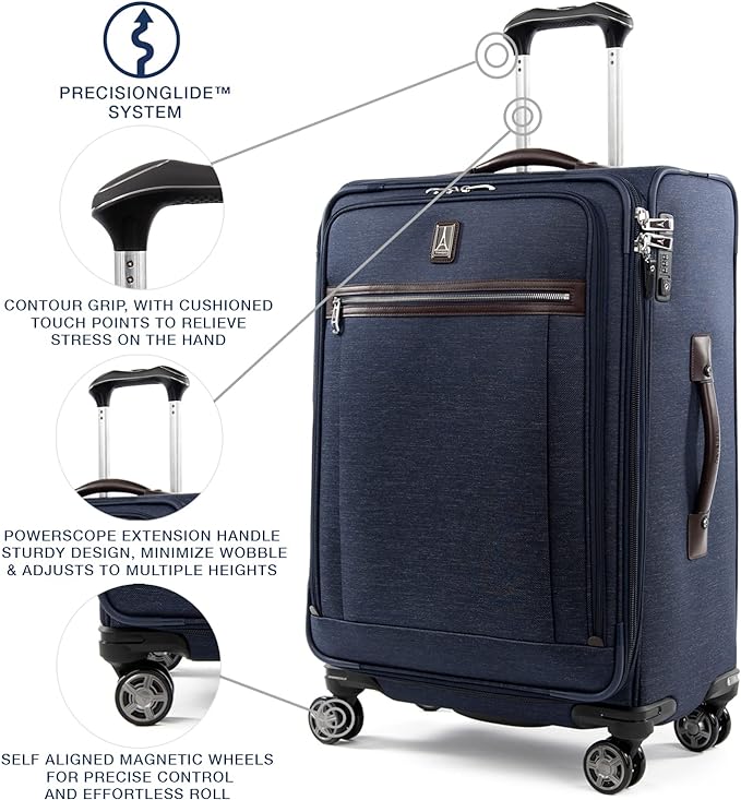 Travelpro Platinum Elite Softside Expandable Checked Luggage, 8 Wheel Spinner - Image 2