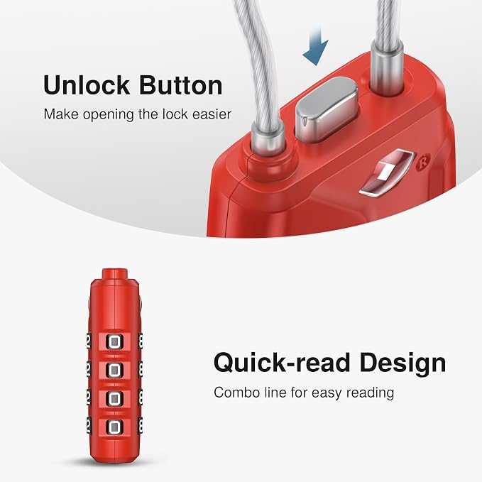Puroma 2 Pack TSA Approved Luggage Lock, 4 Digit Combination Travel Locks - Image 4