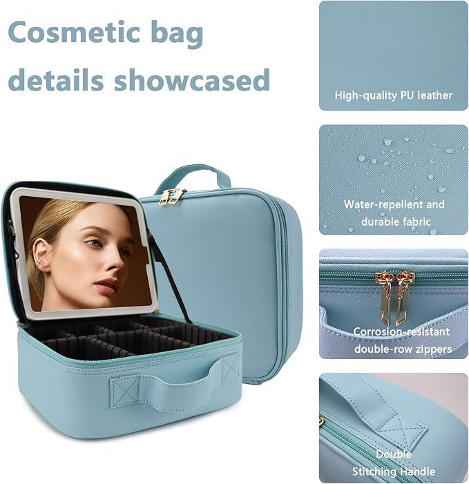 Travel Makeup Bag for Women and Makeup Artists Cosmetic Organizer Large Makeup - Image 6