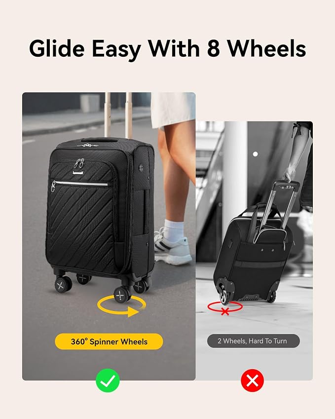 LUGGEX Carry On Luggage with Spinner Wheels - Image 4
