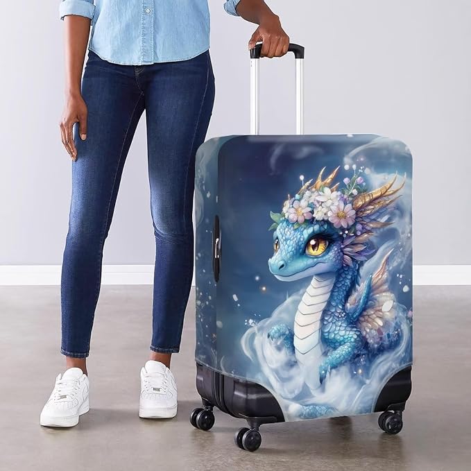Dragon Luggage Cover Universal Fit 18-21 Inch Anti-Slip Elastic Spandex - Image 4