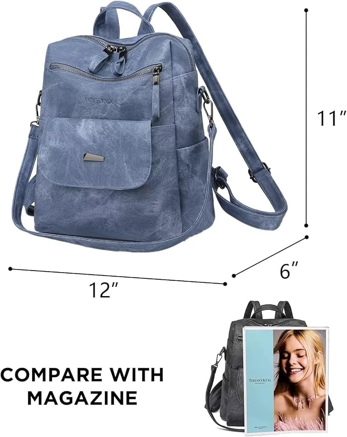PU Leather Backpack Purse for Women Fashion Multipurpose Design Handbag Ladies - Image 2