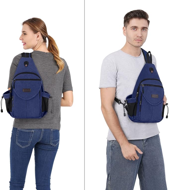 MOSISO Sling Backpack, Canvas Crossbody Hiking Daypack Bag - Image 6